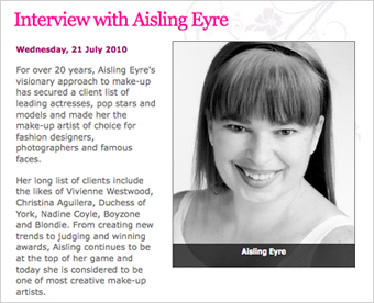 Aisling Eyre Make up Artist Interview RTE
